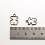 SG.543 // Surgical Steel Frame Bear pendant [Siver], 1 pc