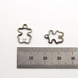 SG.543 // Surgical Steel Frame Bear pendant [Siver], 1 pc