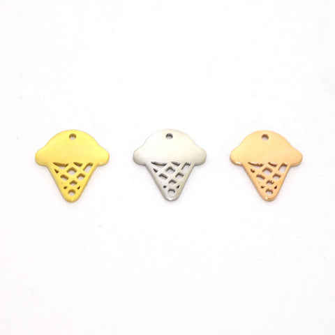 SG.535 // Surgical Steel ice cream Pendant [Siver, Gold, Rose Gold], 1 pc