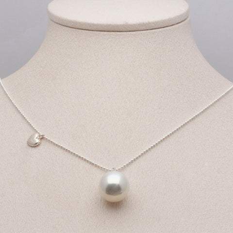 [ 925 Sterling silver ] Heart Pearl Silver Necklace