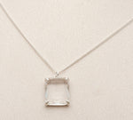 [ 925 Sterling silver ] Big Square  Pendant Silver Necklace