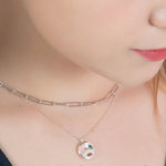 [ 925 Sterling silver ] Concave Pendant Silver Necklace