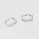 [ 925 Sterling silver ] Turquoise Oval One-Touch Silver Earring