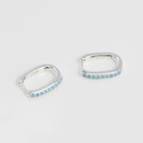 [ 925 Sterling silver ] Turquoise Oval One-Touch Silver Earring