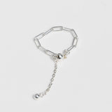 [ 925 Sterling silver ] Chain Ball Slide Silver Ring