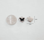 SG.064 // Surgical Steel Black Butterfly Pendant , 2 Pc [5-6534-01]