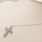 [ 925 Sterling silver ] Cubic Cross Pendant Silver Necklace