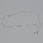 [ 925 Sterling silver ] Rose Quartz Pendant Fish Chain  Silver Necklace