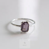 [ 925 Sterling silver ] Purple Square Silver Ring