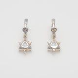 [ 925 Sterling silver ] Triangle Rainbow Moonstone One Touch Silver Earring