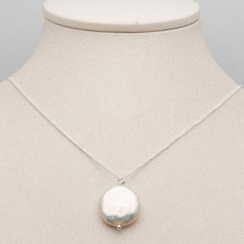 [ 925 Sterling silver ] Baroque Pearl Pendant Silver Necklace