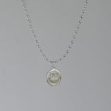 [ 925 Sterling silver ] Smile Pendant Oval Ball Chain Silver Necklace