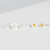 [ 925 Sterling silver ] Shell Flower Silver Earring