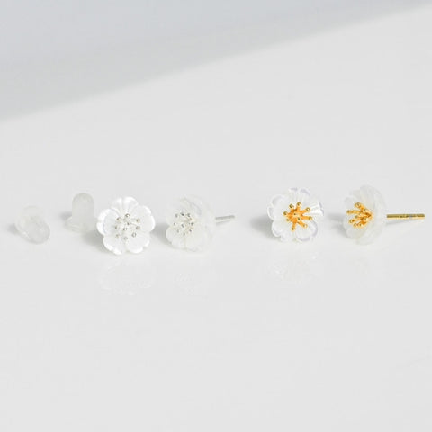 [ 925 Sterling silver ] Shell Flower Silver Earring