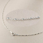 [ 925 Sterling silver ] Silver Color Cube Beads Chain Silver Necklace