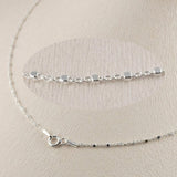 [ 925 Sterling silver ] Silver Color Cube Beads Chain Silver Necklace