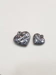SG.070 // Surgical Steel "Be My Valentine" Heart Pendant , 2 Pc