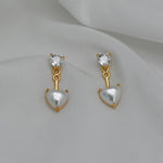 [ 925 Sterling silver ]  Heart Two Way Silver Earring