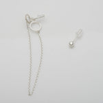 [ 925 Sterling silver ] Unbalance Chain Silver Earring