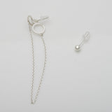 [ 925 Sterling silver ] Unbalance Chain Silver Earring