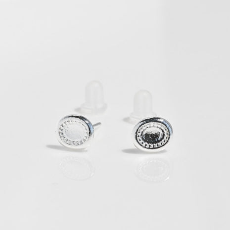 [ 925 Sterling silver ] Oval Ancient Patterns Silver Earring