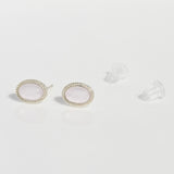 [ 925 Sterling silver ] Peach Oval Rovet Stud Silver Earring