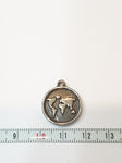 SG.118 // Surgical Steel Map Coin Pendant , 2 Pc