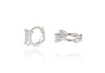 [ 925 Sterling silver ] Blue Baguette One-Touch Earring