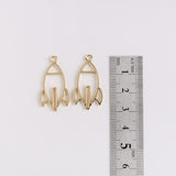 PD.1918 // Gold Spaceship Pendant, 2 Pc