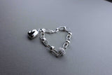 [ 925 Sterling silver ] Heart Pendant Silver Bracelet