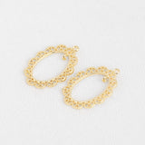 PD.2161 // Gold Line Oval Frame Pendant, 2 Pc / P-DQ-0248