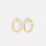 PD.2161 // Gold Line Oval Frame Pendant, 2 Pc / P-DQ-0248