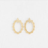 PD.2161 // Gold Line Oval Frame Pendant, 2 Pc / P-DQ-0248