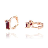 [ 925 Sterling silver ] Garnet Baguette One-Touch Earring