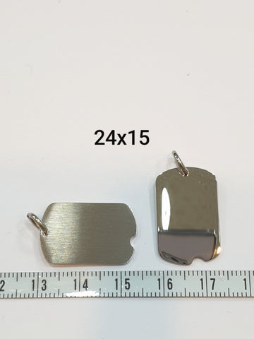 SG.134 // Surgical Steel Military Serial Number Pendant (24x15mm) , 2 Pc