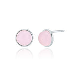 [ 925 Sterling silver ] Rose Quartz Stone Earring