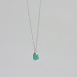 [ 925 Sterling silver ] Green Natural Stone Rough Jewel Necklace