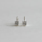 [ 925 Sterling silver ] 925 Silver Square Cubic Ring One-Touch Earrings