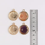 PD.1925 // Gold Earth Epoxy Pendant, 2 Pc