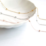 SG.578 // Surgical Steel Ball mix chain [Siver, Gold, RoseGold], 90cm