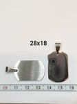 SG.133 // Surgical Steel Military Serial Number Pendant (28x18mm) , 2 Pc