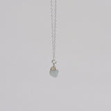 [ 925 Sterling silver ] Aqua Marin Natural Stone Rough Jewel Necklace