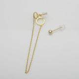 [ 925 Sterling silver ] Unbalance Chain Silver Earring