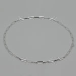 [ 925 Sterling silver ] Flat Oval Chain Silver Necklace