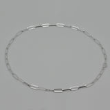 [ 925 Sterling silver ] Flat Oval Chain Silver Necklace