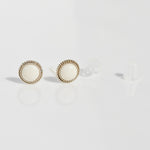 [ 925 Sterling silver ] White Rovet Stud Silver Earring