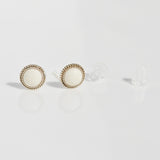 [ 925 Sterling silver ] White Rovet Stud Silver Earring