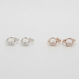 [ 925 Sterling silver ] Gemstone One-Touch Silver Earring