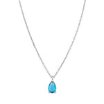 [ 925 Sterling silver ] Blue Water Drop Pendant Silver Necklace