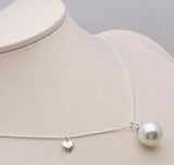 [ 925 Sterling silver ] Heart Pearl Silver Necklace